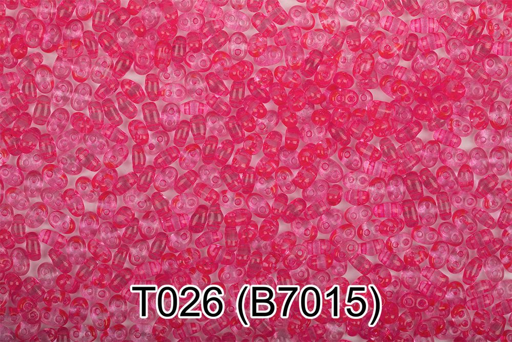 Бисер Preciosa Twin 3 2.5х5 мм, 50 г, 1-й сорт. T026 св.розовый, B7015, 321-96001