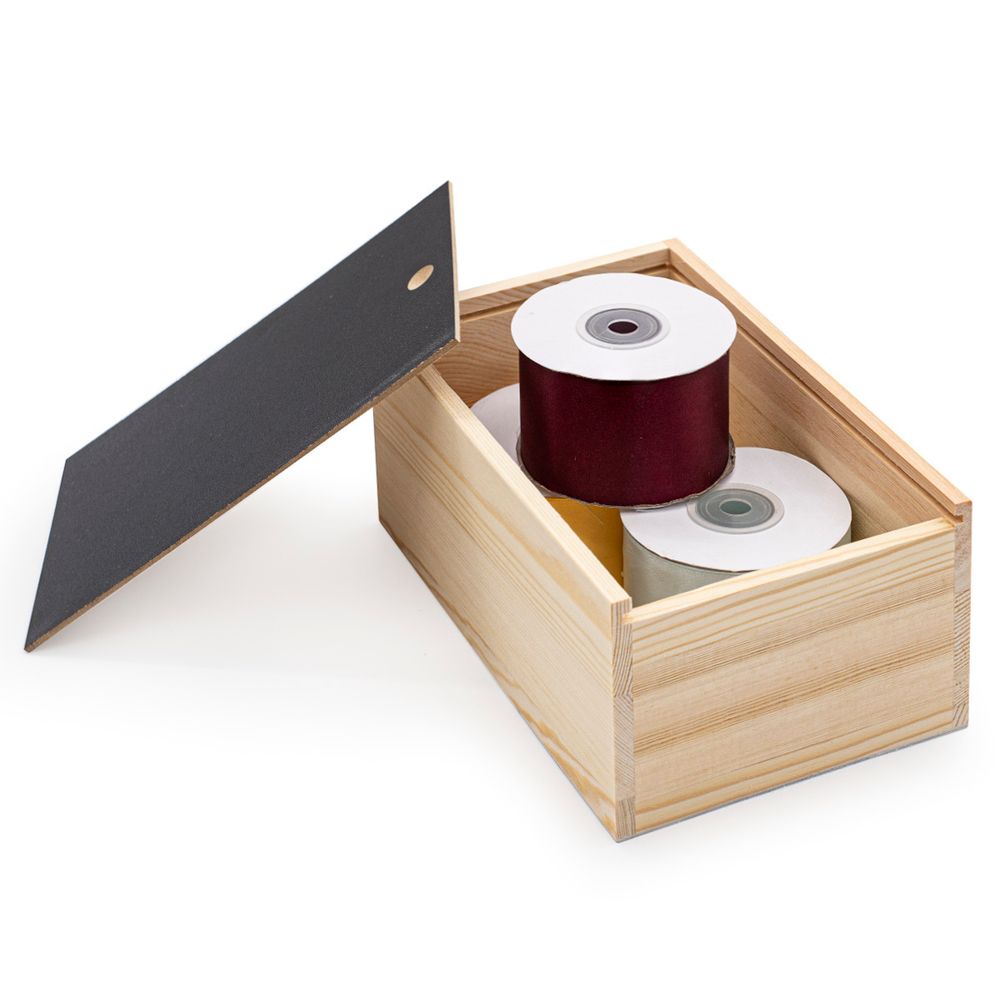 Заготовка для декорирования Шкатулка деревянная с выдвигающейся крышкой, сосна/ДСП/фанера из тополя, 20х13х9см