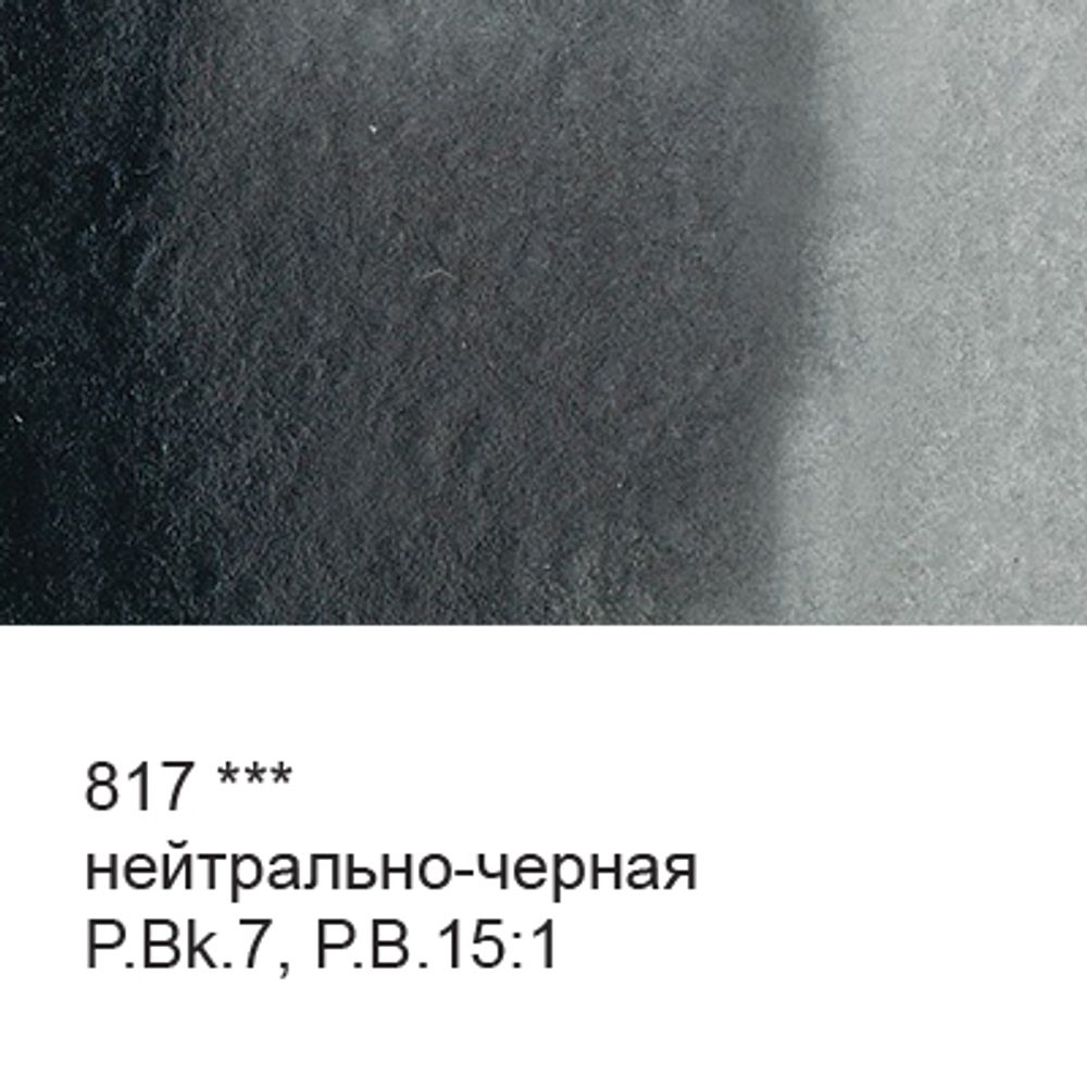 Краска акварель художественная в тубе 10 мл, 3 шт, 817 Нейтрально-черная, Vista-Artista VGWT
