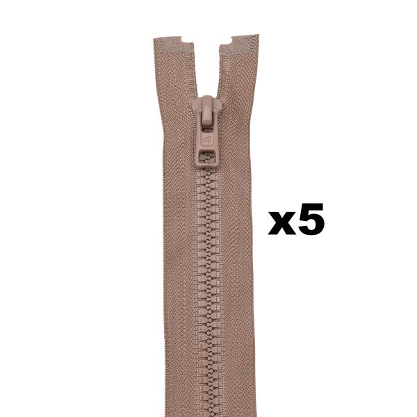 Молния трактор Arta Т6 (6 мм) 1 зам., разъем., 40 см, (2076), A008 т.бежевый, НОВЫЙ МАТОВЫЙ ЗАМОК, уп.5 штук