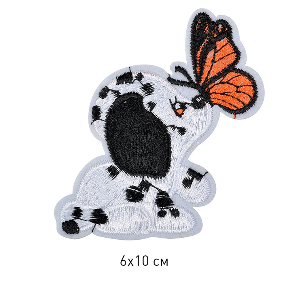 Термоаппликация Щенок с бабочкой 6х10см, 10 шт