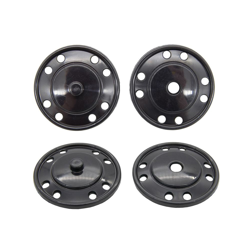 Кнопка пришивная металл ⌀35.0 мм, цв.черный пласт, 4 шт, BIG