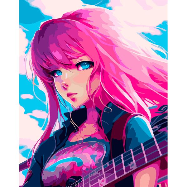 Картина по номерам Cristyle, Аниме. Девушка с гитарой, 40х50 см