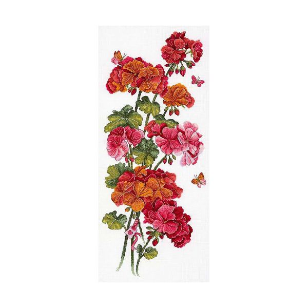 Набор для вышивания нитками МП Студия, Герань 42х20 см