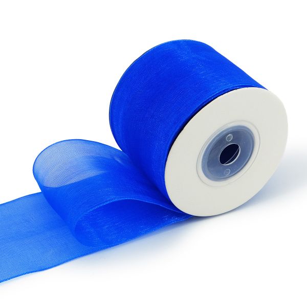 Лента капроновая (органза) 50.0 мм, 22.86 м, 164 синий