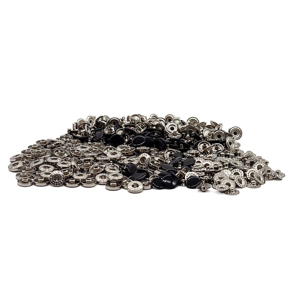 Кнопка Альфа (S-образная) ⌀10.0 мм, ≈100 шт, нерж.сплав, чер/эмаль, BIG