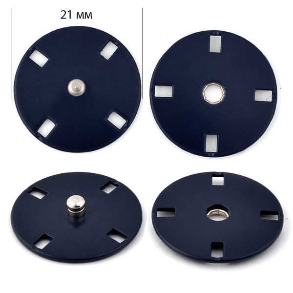 Кнопка пришивная металл ⌀21.0 мм, цв.т.синий, уп. 20 шт, TBY