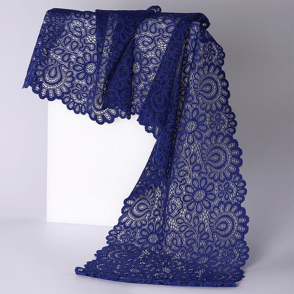 Кружево бельевое эластичное 205 мм / 25 м, TBY.YSTL00839, цв.L1832 синий, Kruzhevo