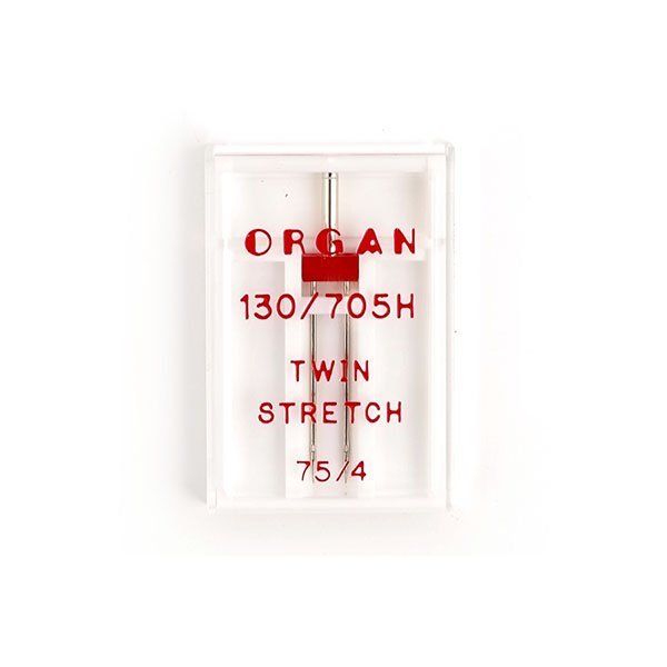 Иглы для швейных машин супер стрейч 130/705 H, №75/4, двойные, 1 игла, ORGAN