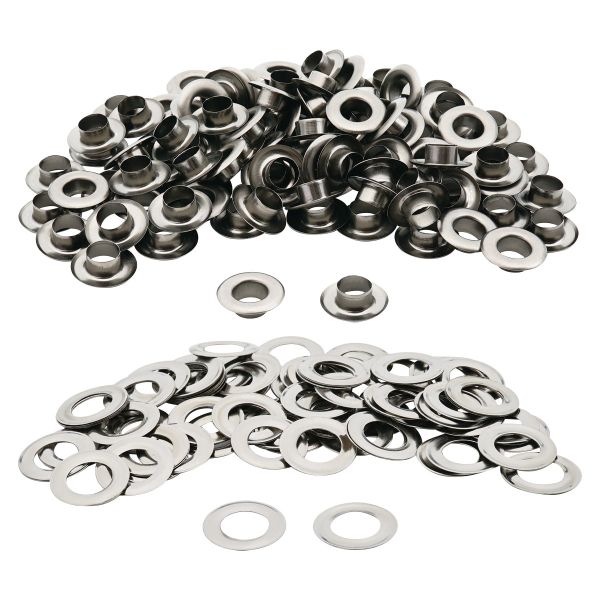 Люверсы металл ⌀_9.2 мм (внутр.), №24, сталь, чер.никель, 100 шт, New Star