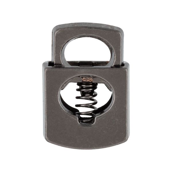 Фиксатор (зажим) для шнура металл 1 отв, ⌀6.5 мм, 12 шт, №06 черный никель, Micron GB 2012