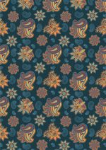 Ткань для пэчворка Peppy Сказочный восток, отрез 50х55 см, 146 г/м², СВ-15 т.бирюзовый, Peppy