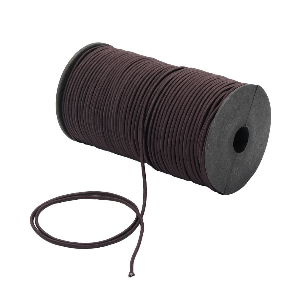 Резинка шляпная (шнур эластичный) ⌀3.0 мм / 100 метров, 0370-0300В, С917-т.коричневый