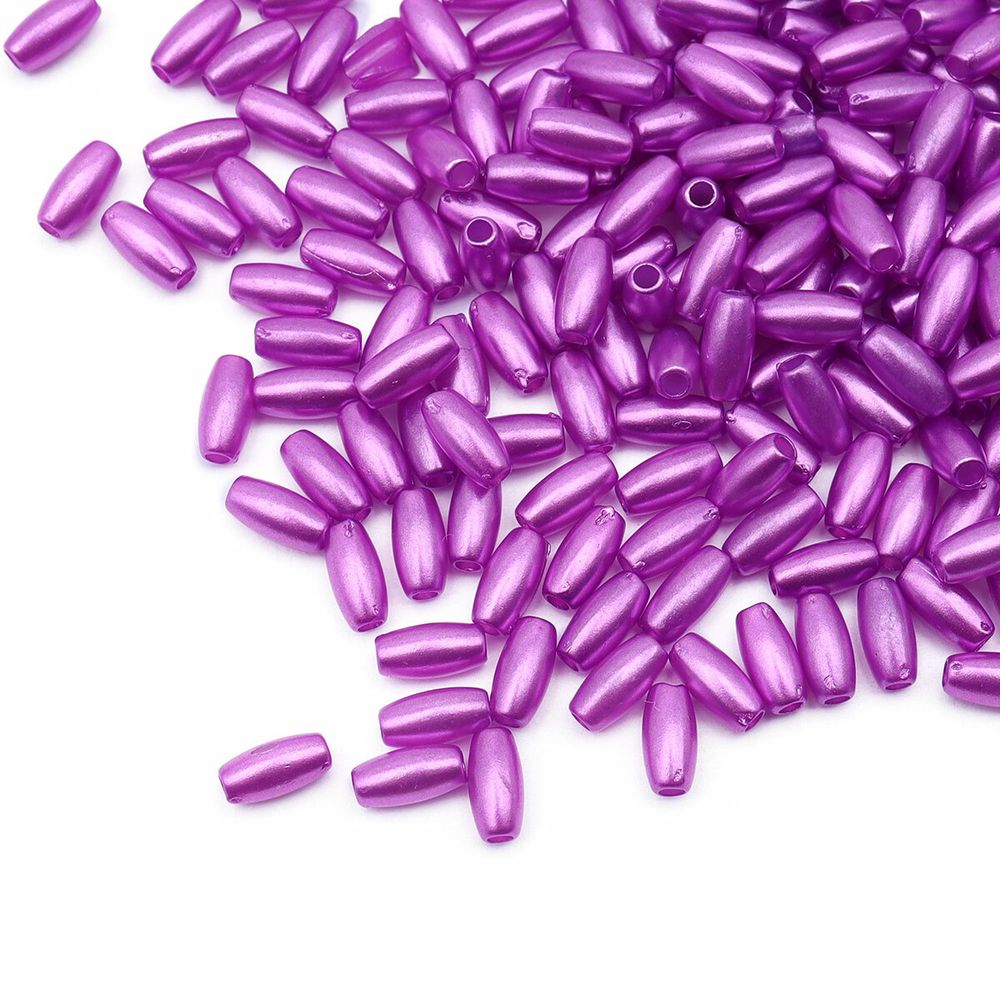 Бусины пластик (жемчуг) 3х6 мм, 15 г, Astra&Craft (ярко-сиреневый), 4AR293/294