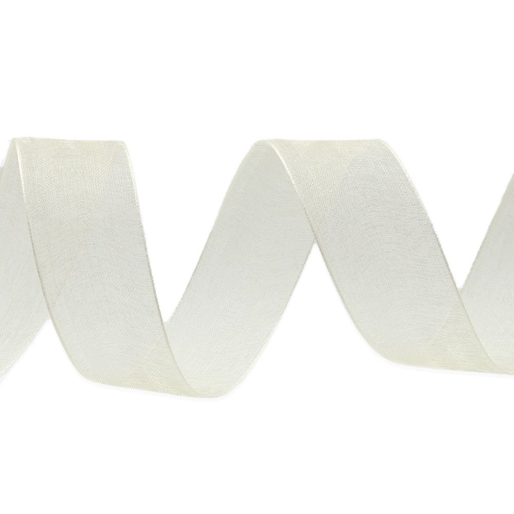 Лента капроновая (органза) 25.0 мм, 52 молочный, 22.86 м