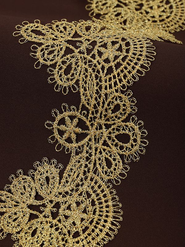 Кружево гипюр (плетёное) 65 мм / 2 метра, TBY.16GB2006, цв.золото, Kruzhevo