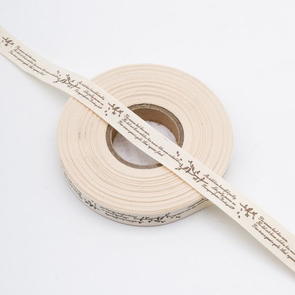 Лента декоративная х/б с принтом 15.0 мм / 25±1 метров, (3)