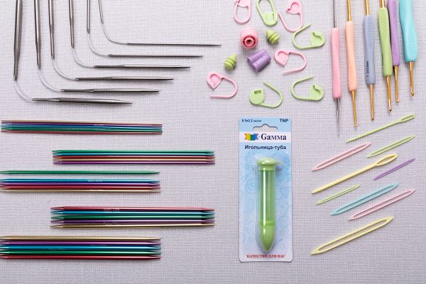 Наконечники для спиц 2 шт: 2 мм-6.5 мм в чехле, Gamma PP-02