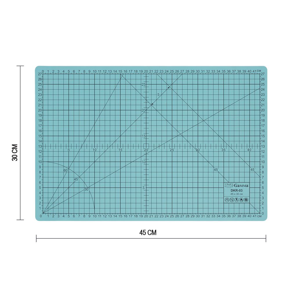 Мат для резки 2-сторонний 45х30 см, формат А3, Gamma DKR-03