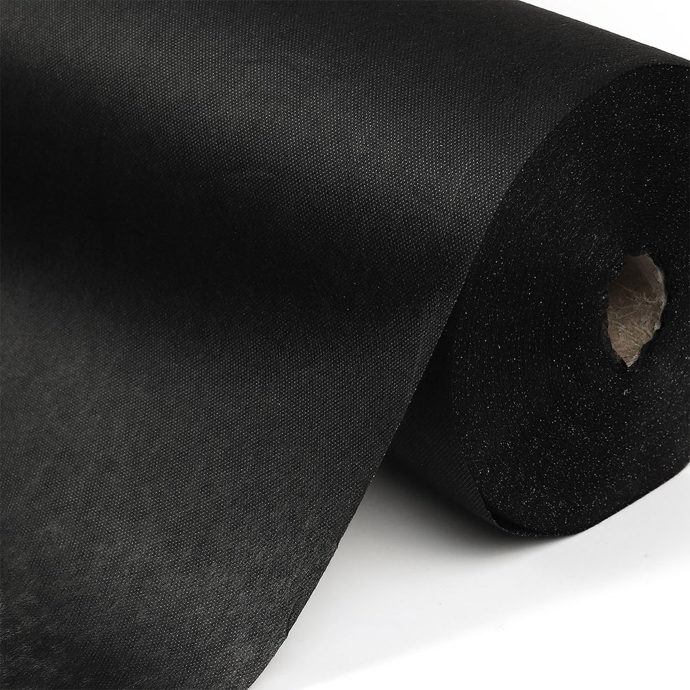 Флизелин клеевой точечный 35 г/м², цв.черный, шир.90см, 100м