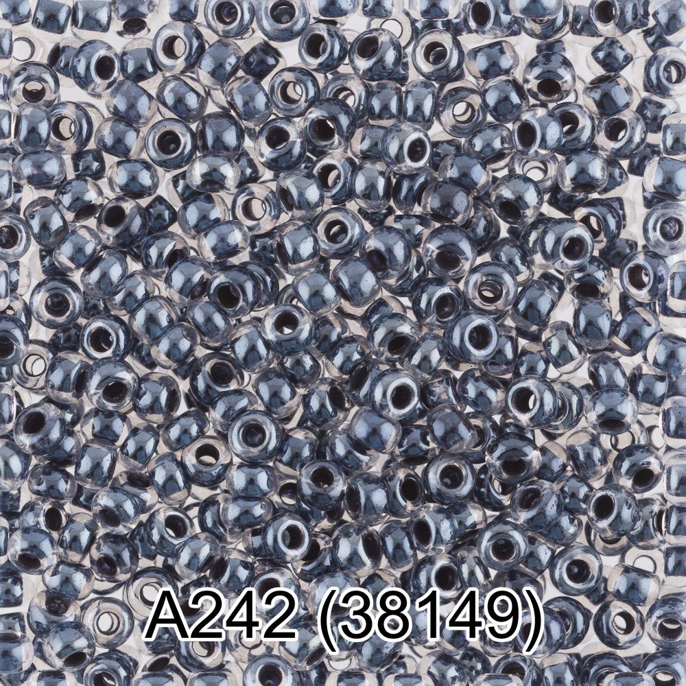 Бисер Gamma 10/0 (2.3 мм), 150 г (10х5 г), A242 т.серый, 38149, круглый 1