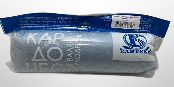 Шерсть для валяния Камтекс кардочес Мини 100% полутонкая шерсть 100 г, 184 талая вода