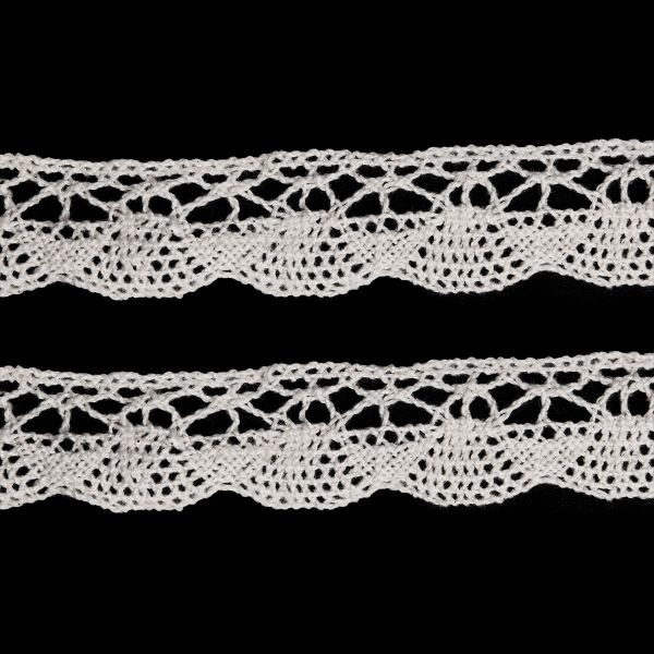 Кружево вязаное (тесьма) хлопковое 20 мм / 9.14 метров, бежевый