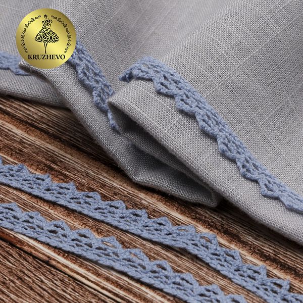 Кружево вязаное (тесьма) 10 мм / 10 метров, 5036.23 цв.23 голубой, Kruzhevo