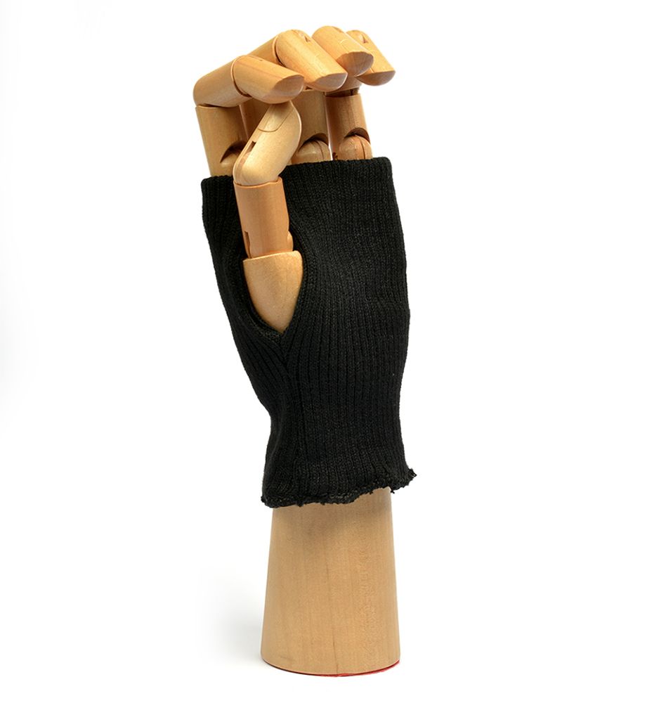 Манжеты трикотажные 8.0х12.0 см, с отверстием для пальца, МР пройма-32/2 рапорт 2х1 плетение ластик 534/0 черный 10 пар