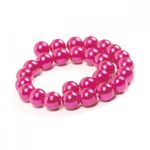 Бусины пластик (перламутр) ⌀10 мм, цв.096 яр.розовый, уп.500г (960 шт), Magic4Hobby