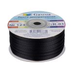 Лента репсовая (в рубчик) 3.0 мм / 91.44 метра, 123 черный, Gamma GR-03