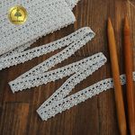 Кружево вязаное (тесьма) хлопковое 18мм арт.TR.1006 цв.серый, уп.10м, Kruzhevo