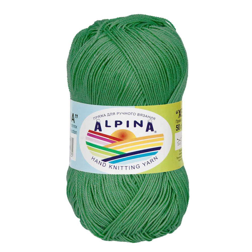 Пряжа Alpina Xenia / уп.10 мот. по 50г, 240м, 562 зеленый