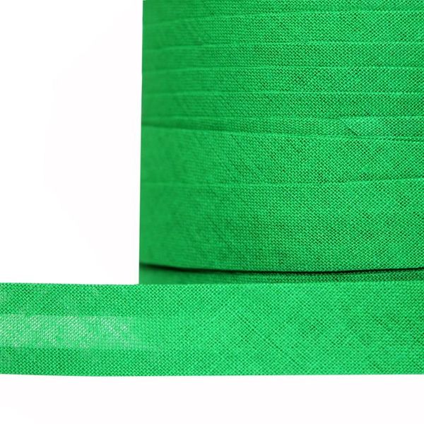 Косая бейка хлопковая 15 мм / 132±1 метра, BS, ≈2.48 г/м², F243 малахит