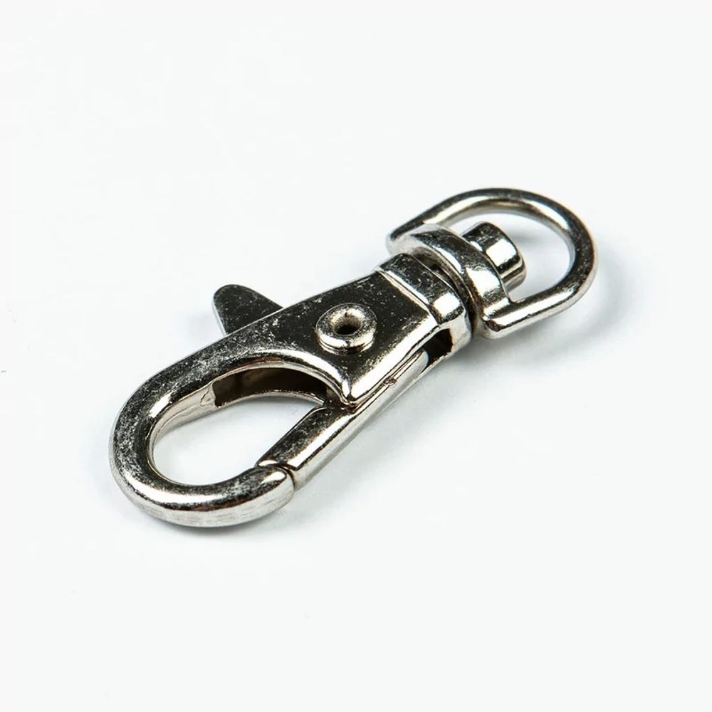 Карабин металл 09 мм (38х13 мм), никель, 10 шт