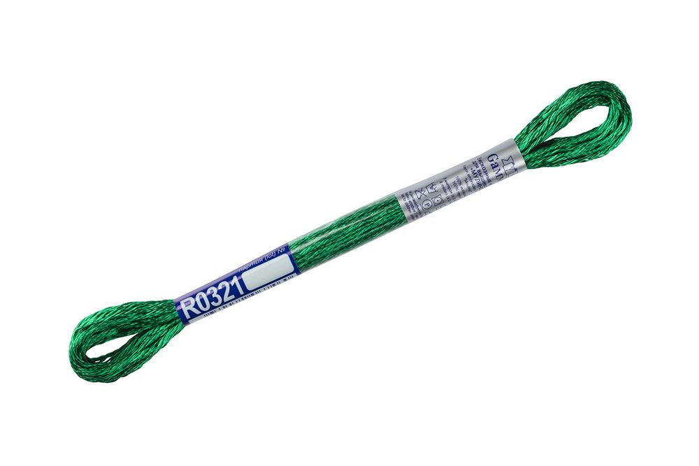 Мулине Gamma вискоза 100%, цв.R0321 изумрудный, 12 мотков по 8 метров