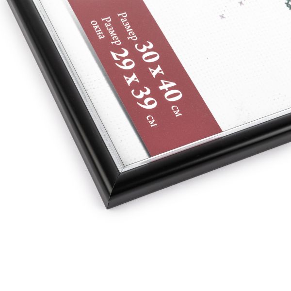 Рамка для картины (фото) пластик с оргстеклом 30х40 см, черный, Gamma ПРК-18