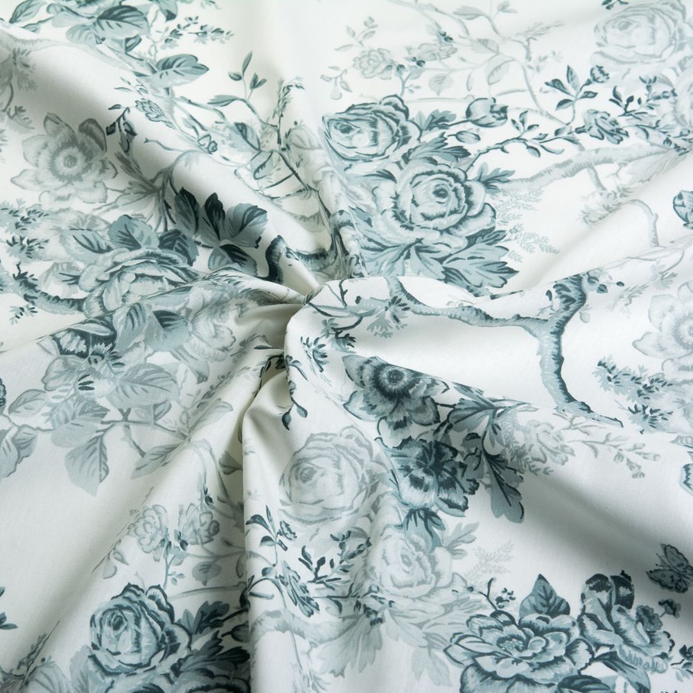 Ранфорс Розы моно 130 г/м², шир.240 см, в нарезке, цв. мята, 10 метров /TOS/