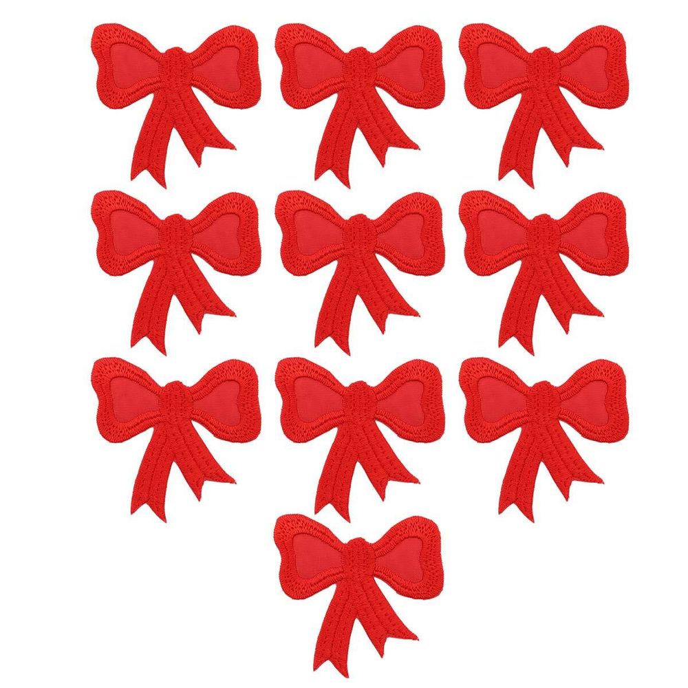 Термоаппликация Бант, 60х57мм 10 шт (красный), 12786