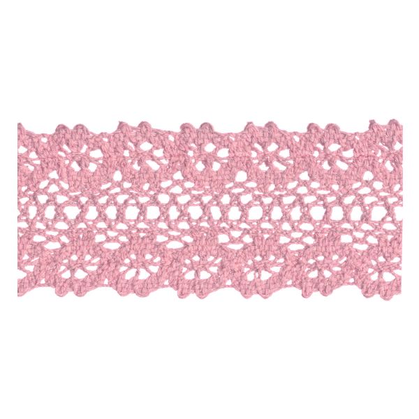 Кружево вязаное (тесьма) 45 мм / 22.8 м, 041 розовый, Gamma HVK-30
