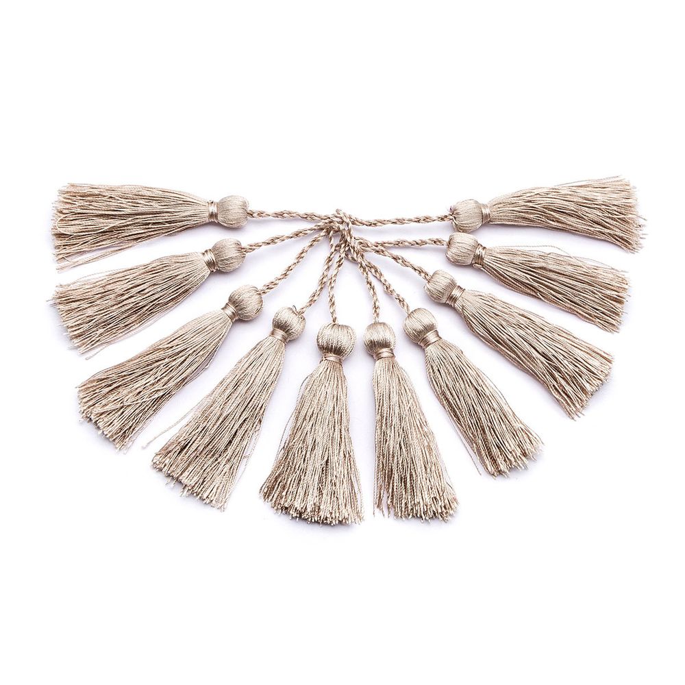 Кисти шторные 70.0 мм, вискоза, цв.195 бежевый, 5 шт