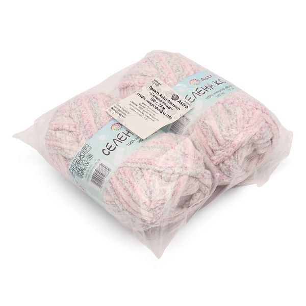 Пряжа Astra Premium (Астра Премиум) Селена Колор / уп.2 мот. по 100 г, 72 м, 06 розовый