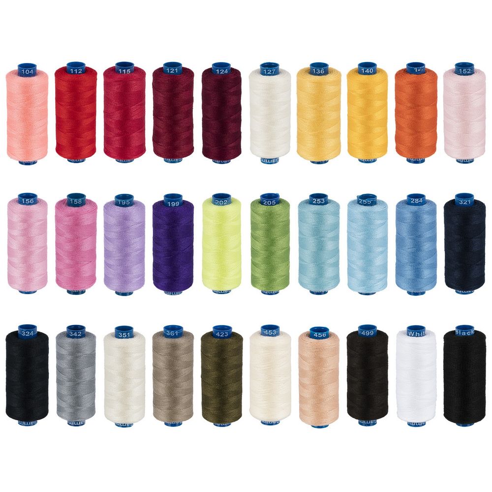 Нитки швейные бытовые Gamma 40/2, 365 м / 10 кат., ассорти 01