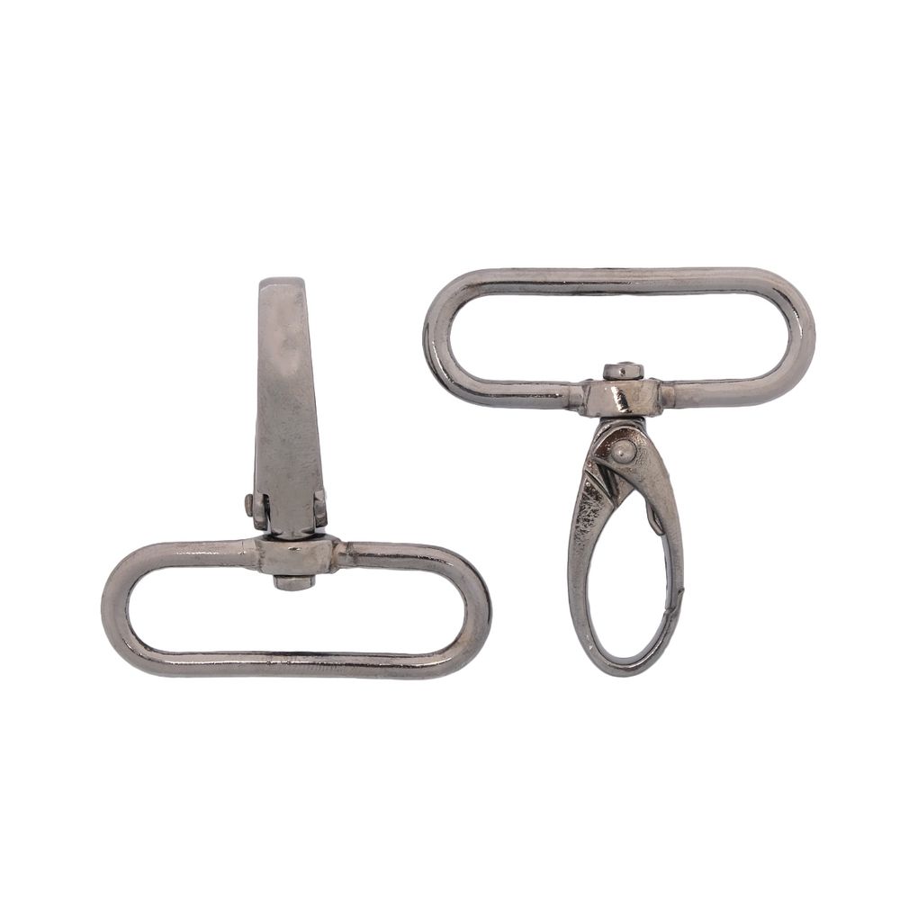 Карабин металл 40 мм (48х52 мм), 2 шт, Hobby&Pro, чер.никель