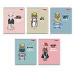 Тетрадь ученическая общая, A5+ 48 л. на скобе 65 г/м², белизна 100%, 10 шт, линия в термоусадочной пленке, 000764 Модный приговор, Светоч 48ТЕТл-001