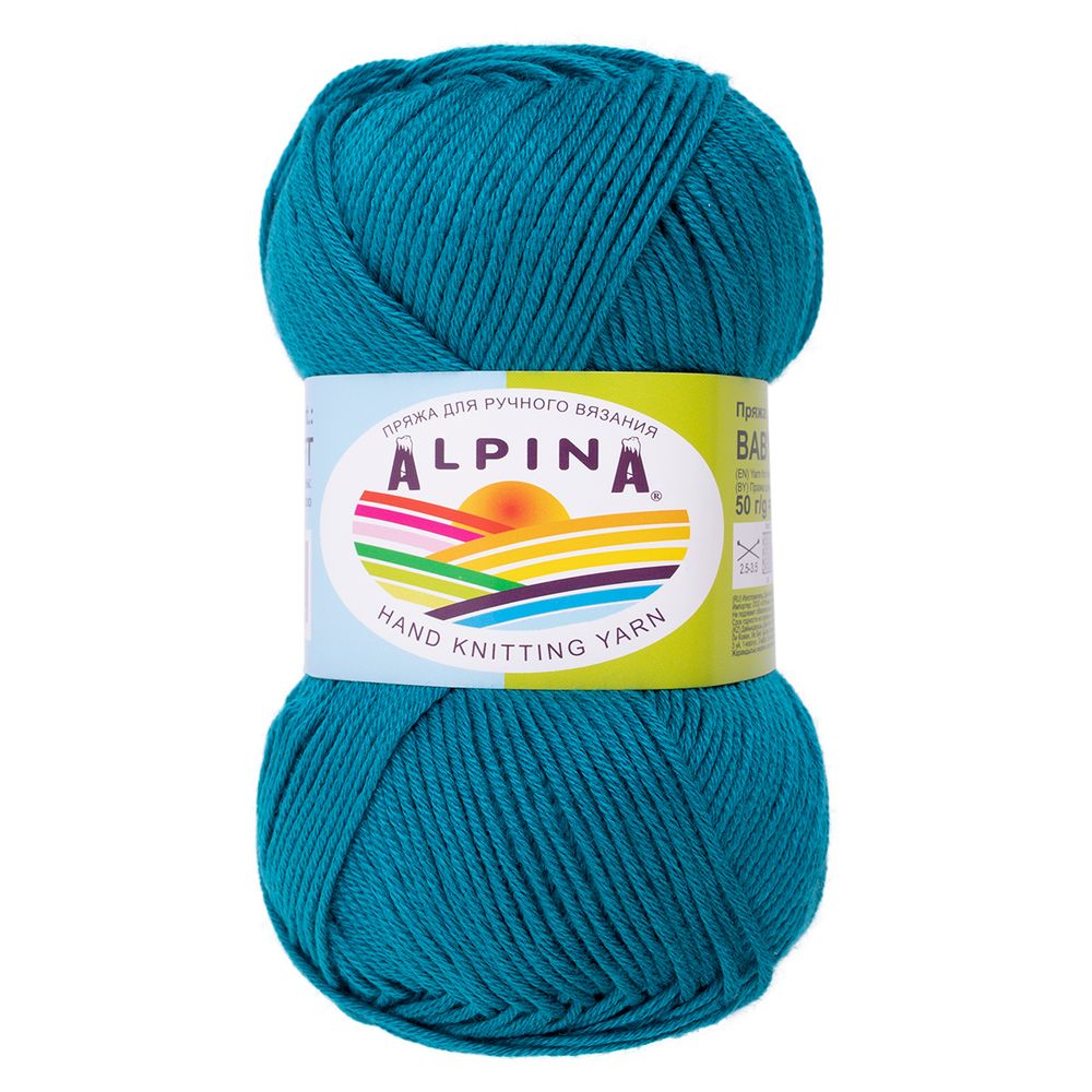 Пряжа Alpina Baby Super Soft / уп.10 мот. по 50г, 150 м, 20 бирюзовый