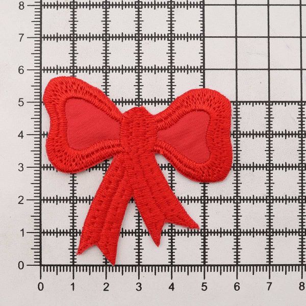 Термоаппликация Бант, 60х57мм 10 шт (красный), 12786