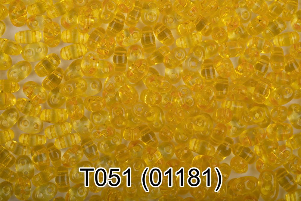 Бисер Preciosa Twin 3 2.5х5 мм, 10х5 г, 1-й сорт, T051 желтый, 01181, 321-96001
