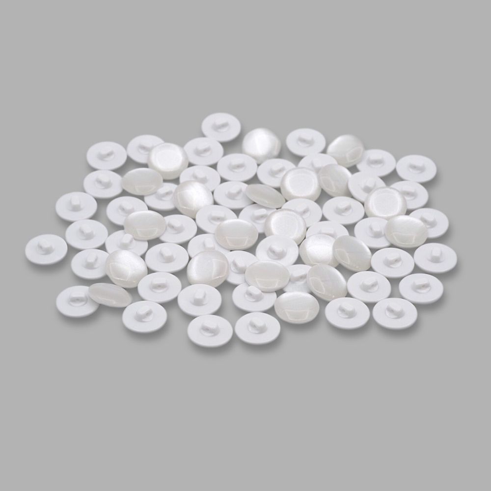 Пуговицы на ножке 32L (20мм), пластик (Wht-01 белый), 72 шт, CR P-45
