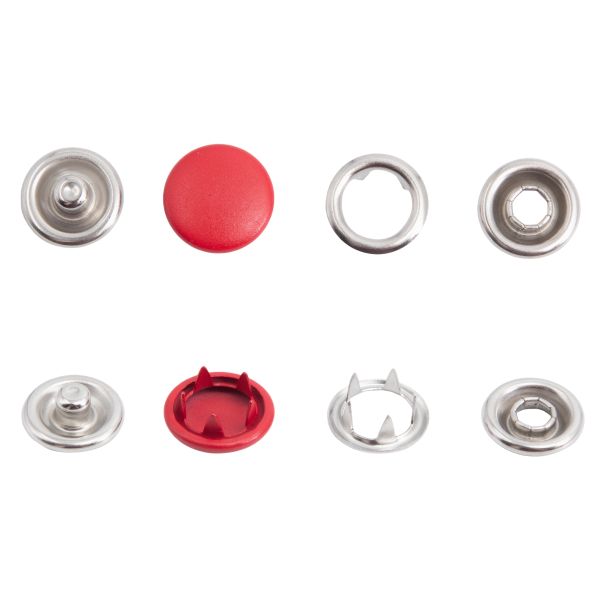 Кнопка рубашечная (джерси) закрытая ⌀9.5 мм, ≈1440 шт, МЕТАЛЛ, эмаль, 162 красный матовый, NEW STAR